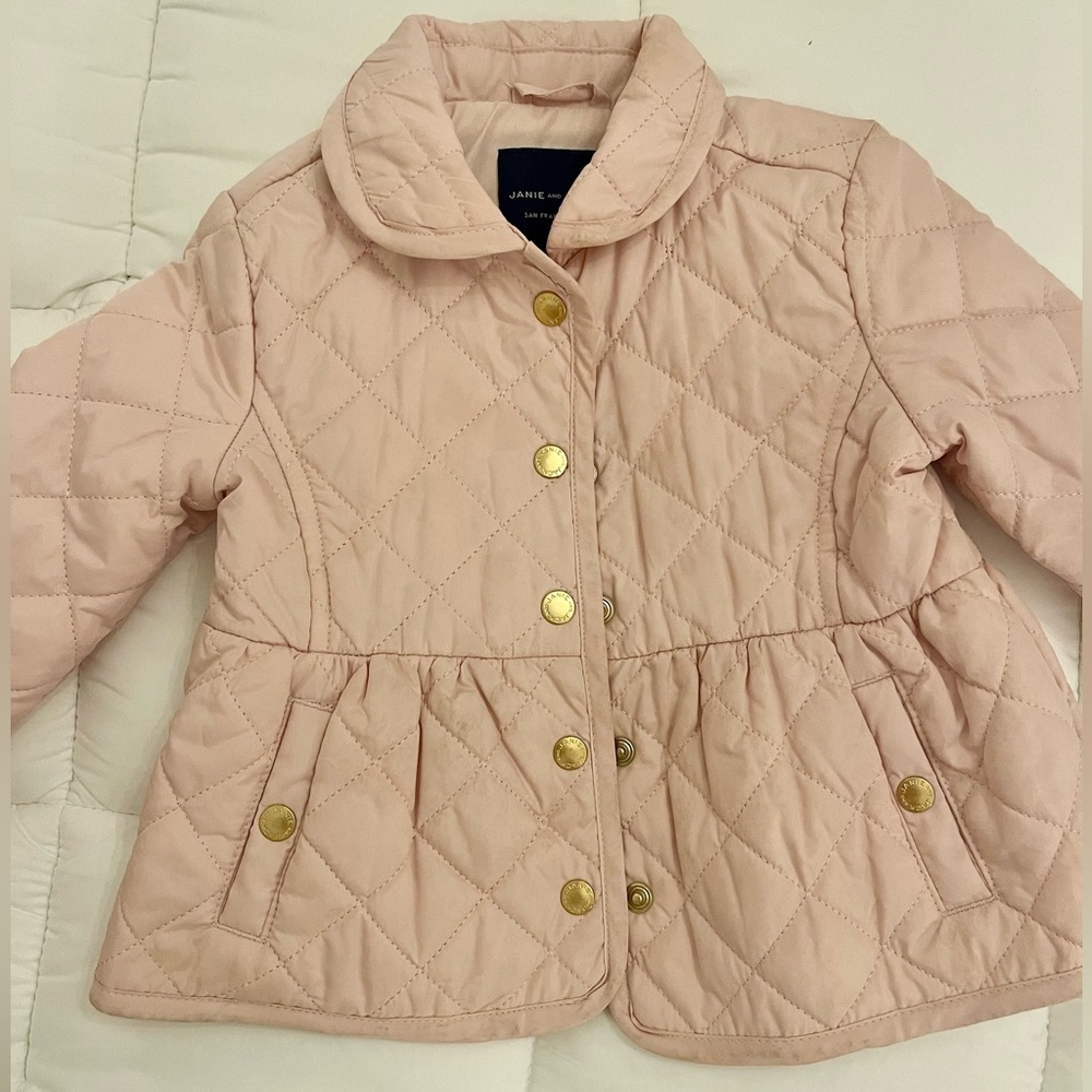 Janie and Jack Quilted Barn Coat - Blush / Pink 12-18 M